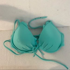 Victoria Secret Bikini Bra Top padded bra Strappy 32C Push Up Bra Bluegr…